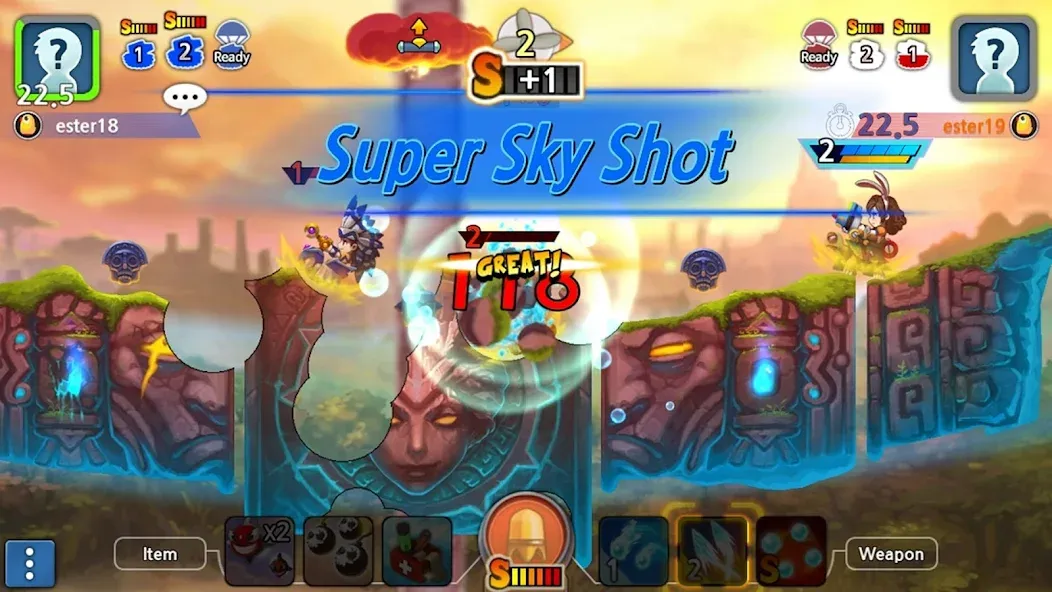 GunboundM (ГанбаундМ) [МОД: Меню, Бесконечные монеты и Открытые уровни] Screenshot 2