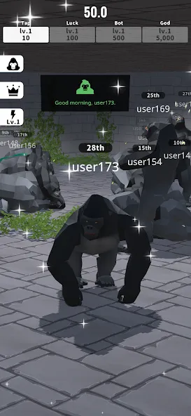 Gorilla Clicker (Горилла кликер) [МОД: Много монет, Открытые уровни и Мега MOD] Screenshot 2