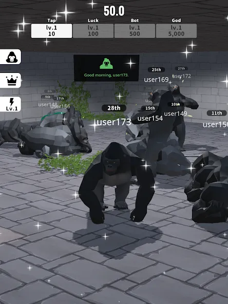 Gorilla Clicker (Горилла кликер) [МОД: Много монет, Открытые уровни и Мега MOD] Screenshot 4