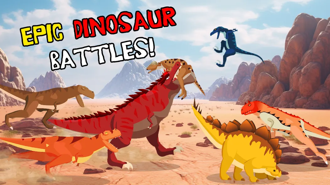 T-Rex Fights Dinosaurs [МОД: Все открыто, Дополнительные деньги и Меню MOD] Screenshot 1