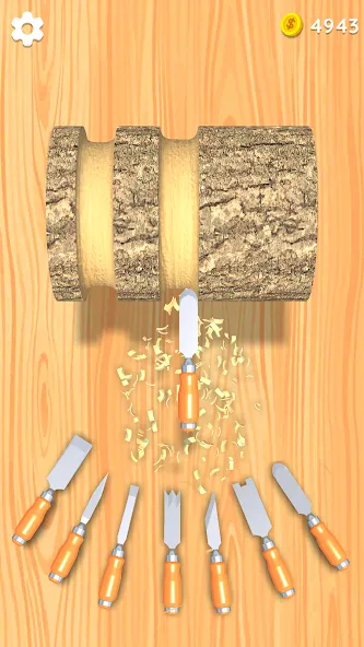 Wood Turning 3D - Carving Game [МОД: Деньги, Монеты и Меню MOD] Screenshot 1
