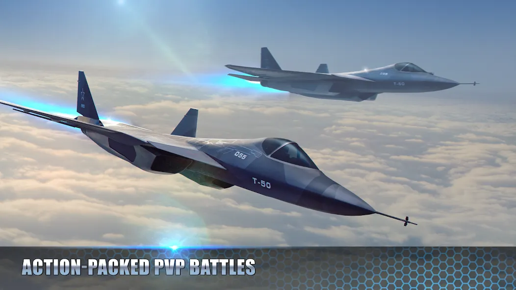 Modern Warplanes: PvP Warfare (Модерн Варплейнс) [МОД: Меню, Бесконечные монеты и Открытые уровни] Screenshot 1