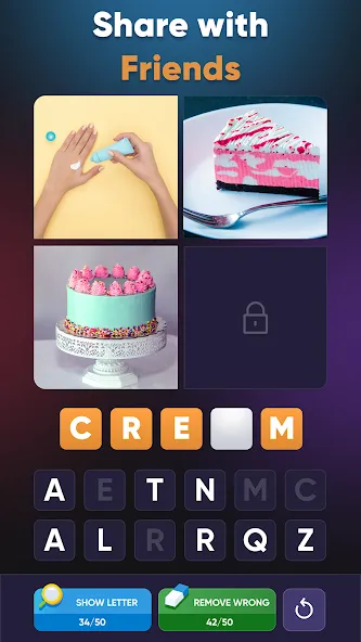 4 Pics 1 Word: Guessing Games [МОД: Деньги, Монеты и Меню MOD] Screenshot 3