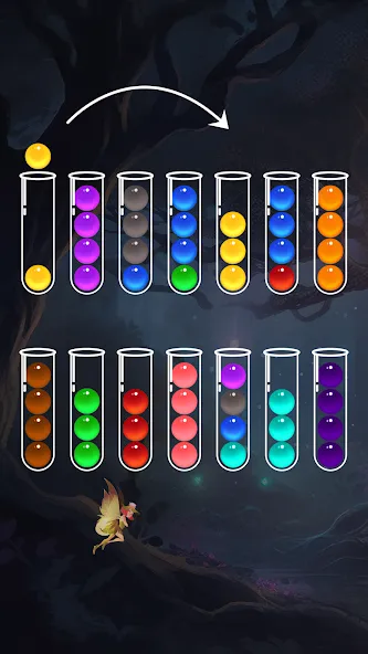 Ball Sort - Color Puzzle Game (Болл Сорт) [МОД: Меню, Бесконечные монеты и Открытые уровни] Screenshot 1