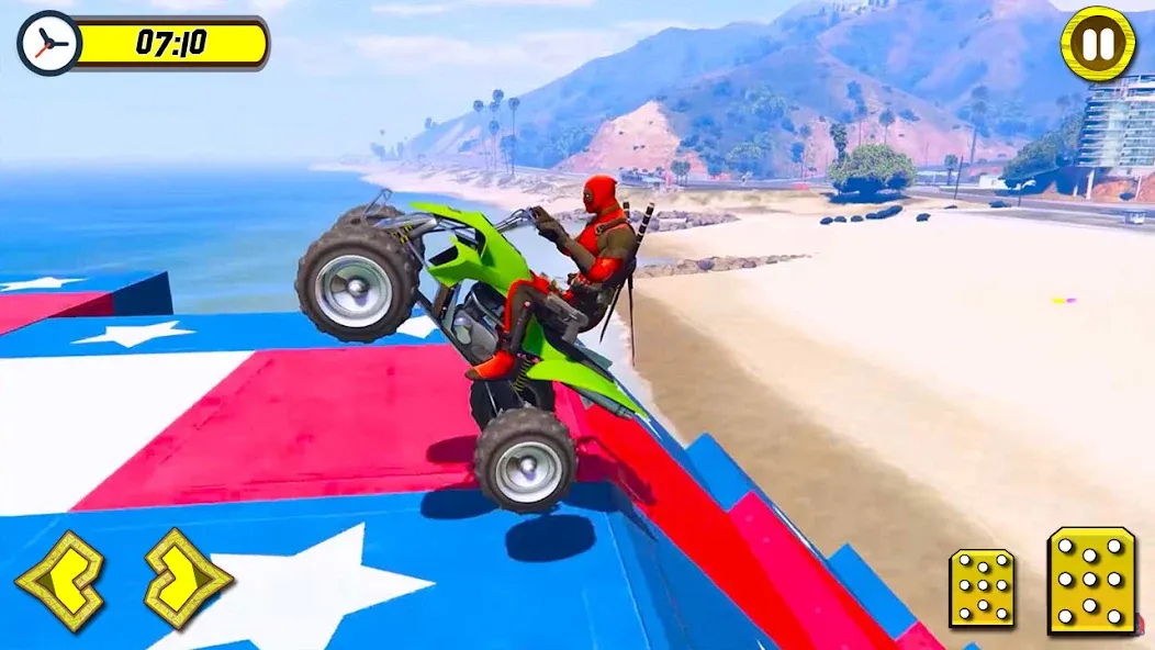 ATV Quads Bike Stunt Racing 3D (Квадроциклы Супергерои Гонки) [МОД: Меню, Бесконечные монеты и Открытые уровни] Screenshot 4
