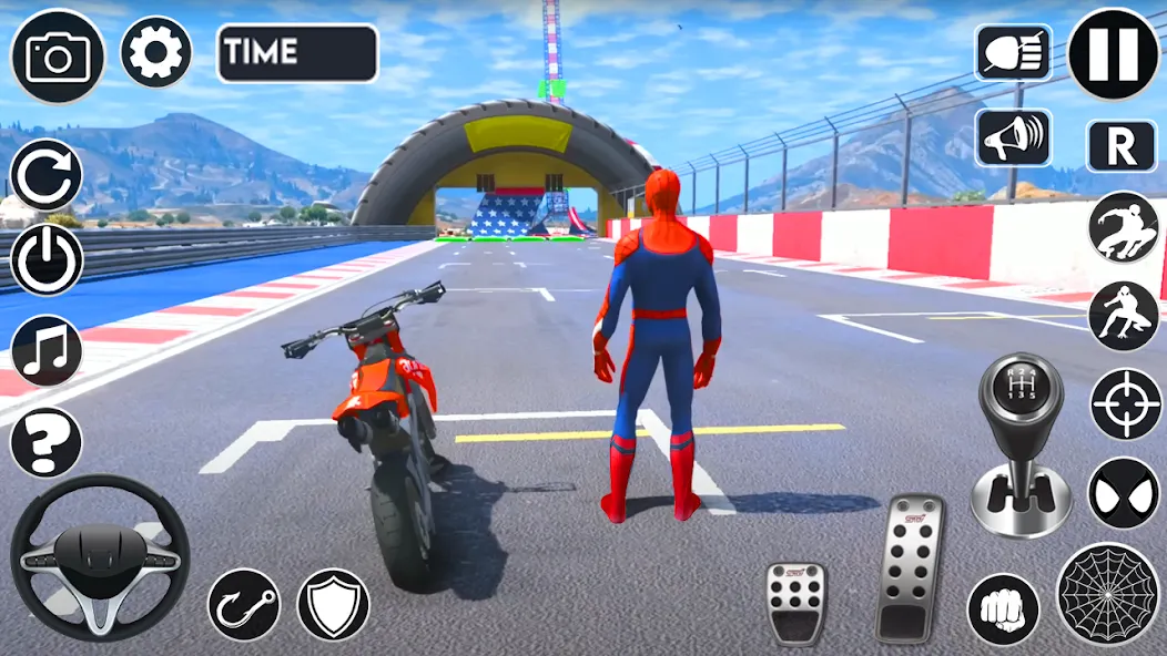 Superhero Tricky Bike Stunt (упергерой Трики Байк Стант) [МОД: Бесконечные деньги, Монеты и Мега MOD] Screenshot 1