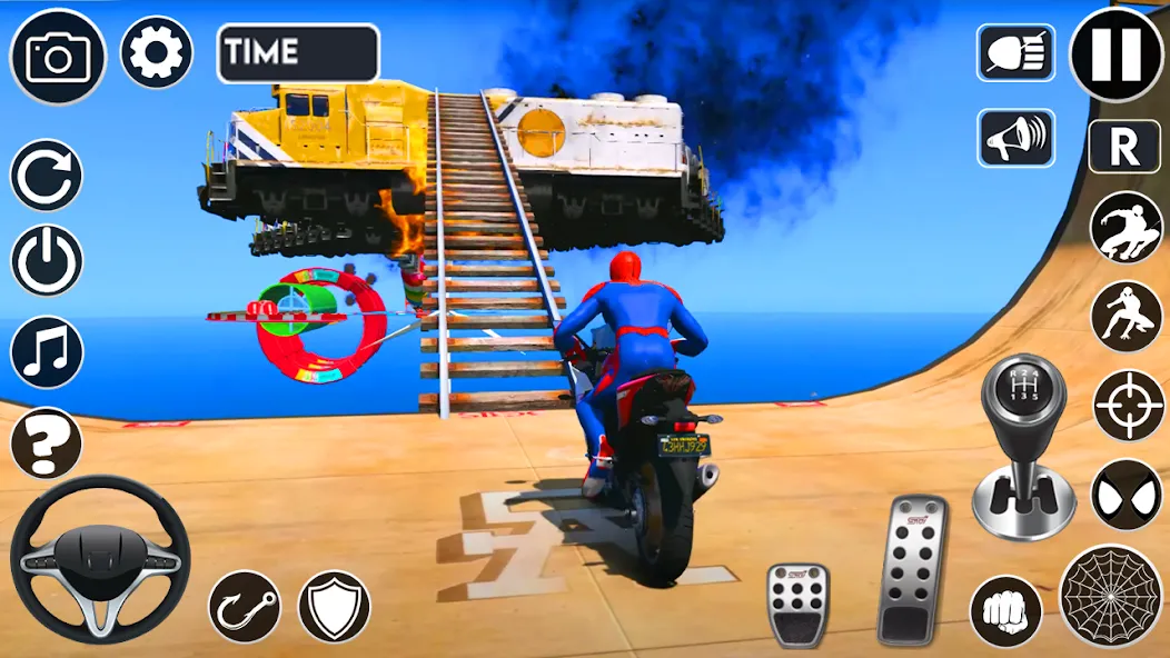 Superhero Tricky Bike Stunt (упергерой Трики Байк Стант) [МОД: Бесконечные деньги, Монеты и Мега MOD] Screenshot 2