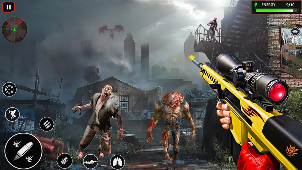 Sniper Zombie Shooting (Зомби стреляющая оффлайн игра) [МОД: Много монет, Открытые уровни и Мега MOD] Screenshot 1