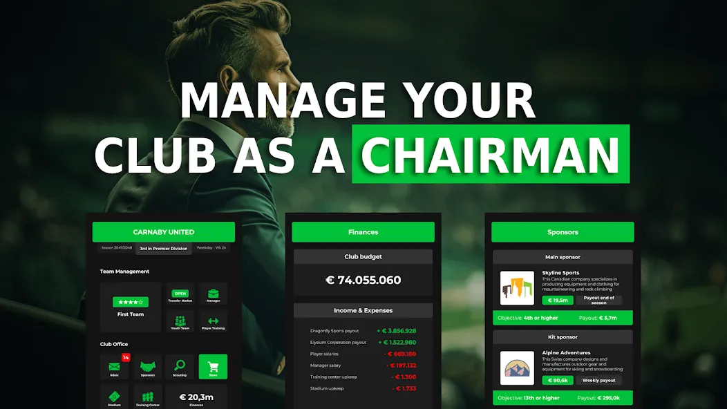 Club Boss - Soccer Game (Клуб Босс) [МОД: Бесконечные деньги, Монеты и Мега MOD] Screenshot 1