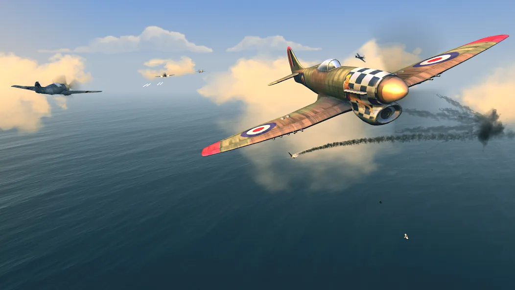 Warplanes: WW2 Dogfight (Варплейнс) [МОД: Меню, Бесконечные монеты и Открытые уровни] Screenshot 4