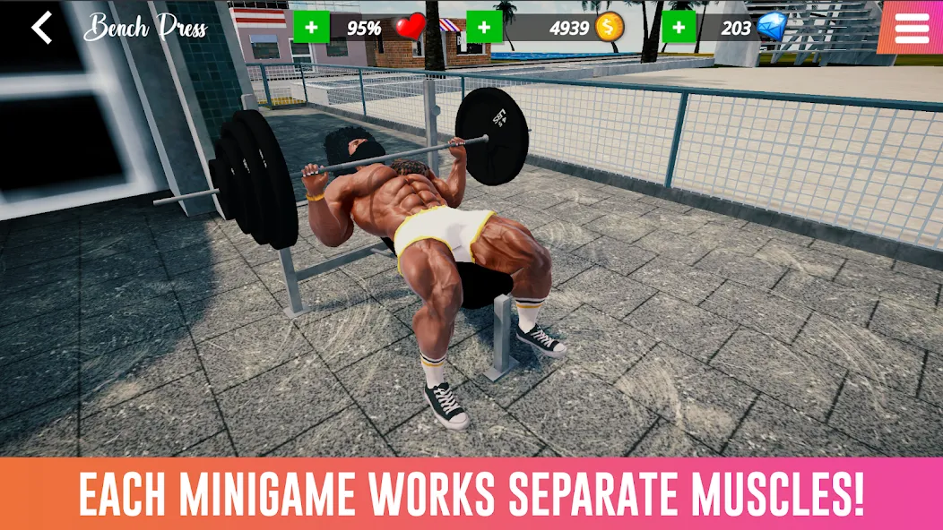 Iron Muscle IV - GYM simulator (Айрон Масл АйВи) [МОД: Все открыто, Дополнительные деньги и Меню MOD] Screenshot 3