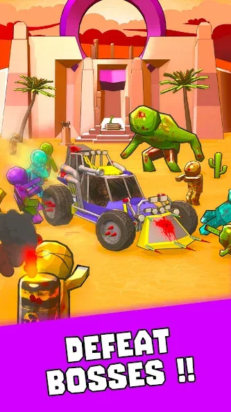 Tires & Fires: Zombie Survival [МОД: Много денег, Монет и Все открыто] Screenshot 2