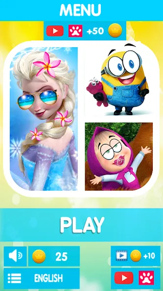 Cartoon Quiz [МОД: Много монет, Открытые уровни и Мега MOD] Screenshot 1