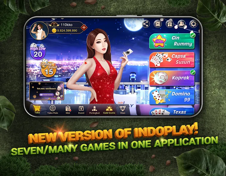 Indoplay-Capsa Domino QQ Poker (Индоплэй) [МОД: Меню, Бесконечные монеты и Открытые уровни] Screenshot 1