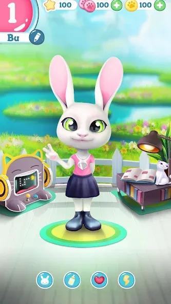 Bu Bunny - Cute pet care game [МОД: Все открыто, Дополнительные деньги и Меню MOD] Screenshot 4