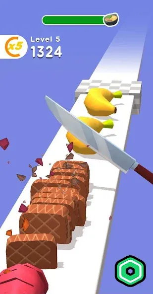 Super Slices Robux Roblominer (упер Слайсес Робукс Робломайнер) [МОД: Много монет, Открытые уровни и Мега MOD] Screenshot 4