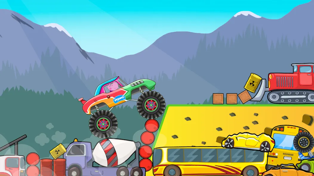 Kids Monster Truck Racing Game [МОД: Много денег, Монет и Все открыто] Screenshot 2