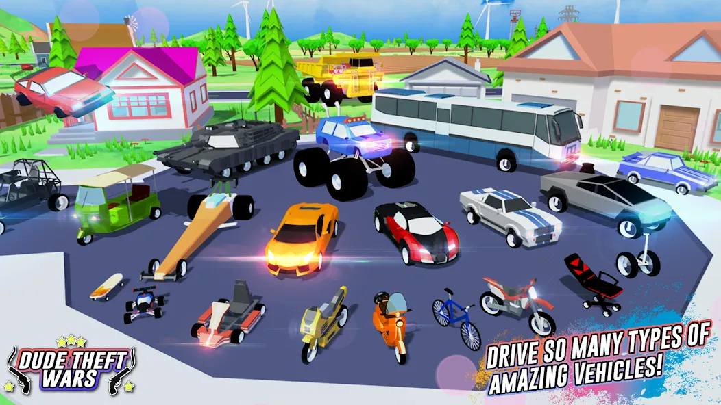 Dude Theft Wars Shooting Games (Дуд Тефт Варс) [МОД: Все открыто, Дополнительные деньги и Меню MOD] Screenshot 3