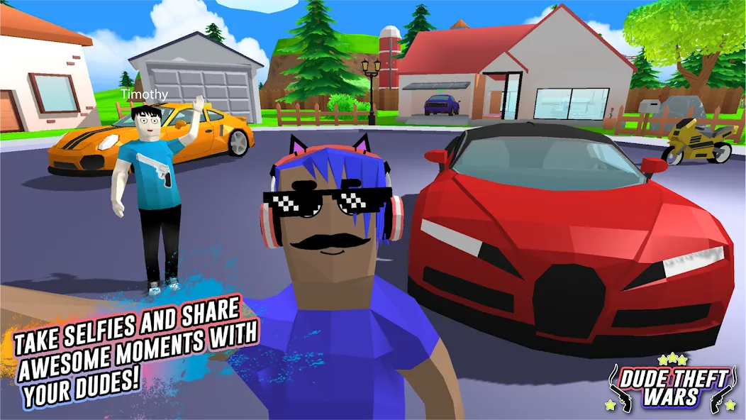 Dude Theft Wars Shooting Games (Дуд Тефт Варс) [МОД: Все открыто, Дополнительные деньги и Меню MOD] Screenshot 4