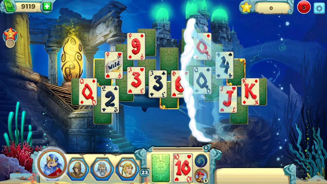 Solitaire Atlantis (олитэр Атлантис) [МОД: Бесконечные деньги, Монеты и Мега MOD] Screenshot 2