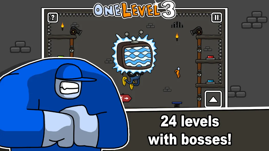 One Level 3 Stickman Jailbreak (Один Уровень 3) [МОД: Меню, Бесконечные монеты и Открытые уровни] Screenshot 3