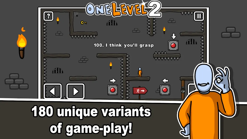 One Level 2 Stickman Jailbreak (Уан Левел 2) [МОД: Бесконечные деньги, Монеты и Мега MOD] Screenshot 2