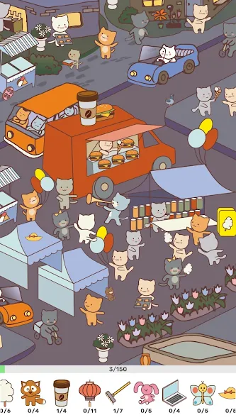 Findy! Cats [МОД: Много монет, Открытые уровни и Мега MOD] Screenshot 1