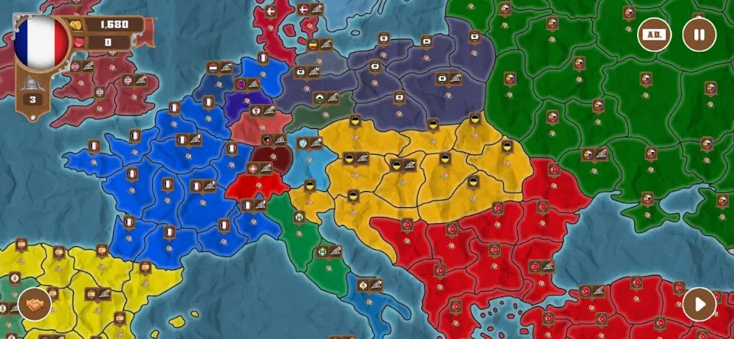 World conquest: Europe 1812 (Всемирное завоевание) [МОД: Меню, Бесконечные монеты и Открытые уровни] Screenshot 3