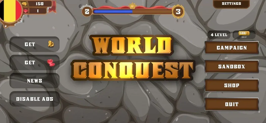 World conquest: Europe 1812 (Всемирное завоевание) [МОД: Меню, Бесконечные монеты и Открытые уровни] Screenshot 5