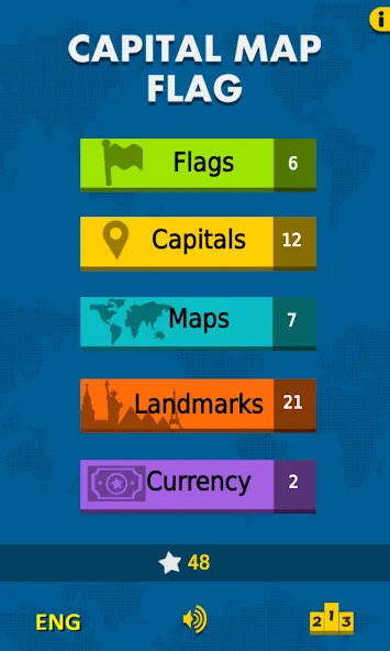Capital Map Flag - geo quiz [МОД: Много денег, Монет и Все открыто] Screenshot 1