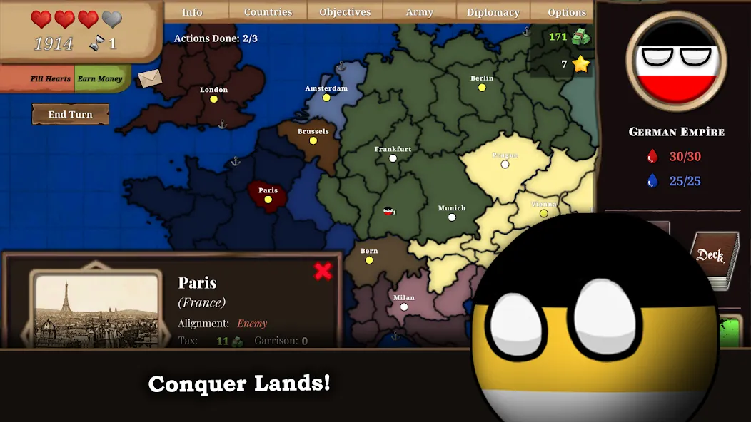 Countryball: Europe 1890 (Кантриболл) [МОД: Много монет, Открытые уровни и Мега MOD] Screenshot 2