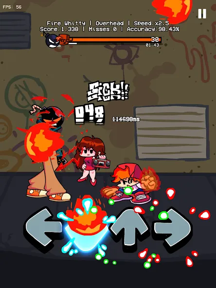 Music Battle Fire Fight Whitty (Бит Огонь Бой Мод Витти) [МОД: Много монет, Открытые уровни и Мега MOD] Screenshot 2