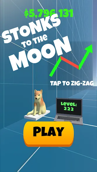 Stonks To The Moon (Стонкс ту зе Мун стоки на Луну) [МОД: Меню, Бесконечные монеты и Открытые уровни] Screenshot 1