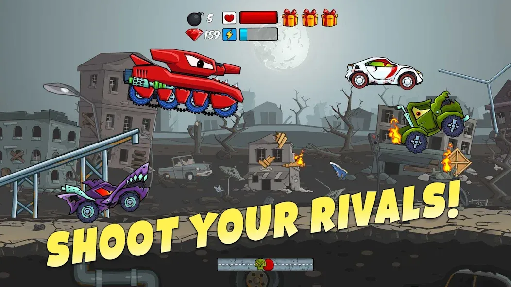 Car Eats Car - Apocalypse Race (Кар Итс Кар) [МОД: Все открыто, Дополнительные деньги и Меню MOD] Screenshot 4