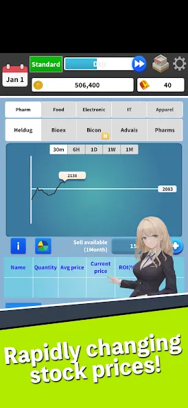Stock Game - Capitalism [МОД: Деньги, Монеты и Меню MOD] Screenshot 1