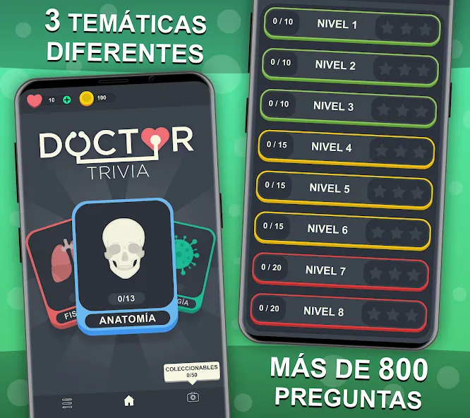 Doctor Trivia - Quiz Medicina (Доктор Тривия) [МОД: Все открыто, Дополнительные деньги и Меню MOD] Screenshot 2