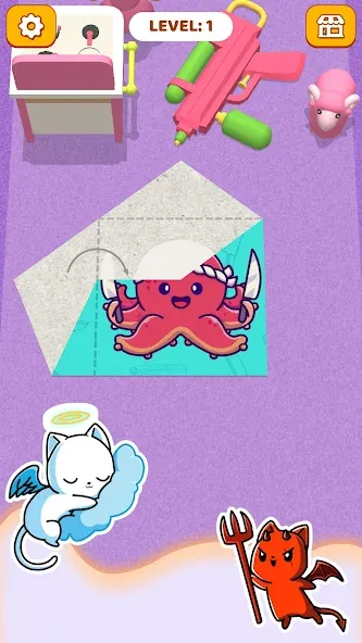 Paper Fold: Paper Puzzle 3D (Пейпер Фолд) [МОД: Много монет, Открытые уровни и Мега MOD] Screenshot 2