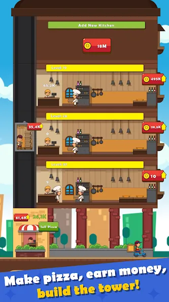 Pizza Tower: Idle Tycoon (Пицца Тауэр) [МОД: Все открыто, Дополнительные деньги и Меню MOD] Screenshot 2