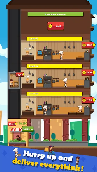 Pizza Tower: Idle Tycoon (Пицца Тауэр) [МОД: Все открыто, Дополнительные деньги и Меню MOD] Screenshot 3