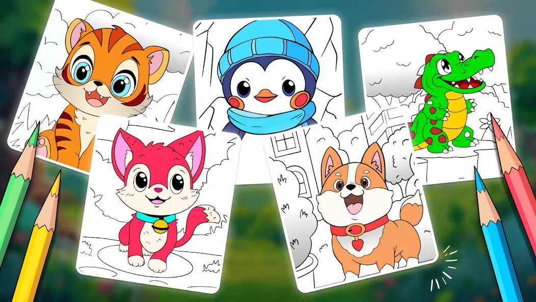 Animal coloring pages [МОД: Деньги, Монеты и Меню MOD] Screenshot 2