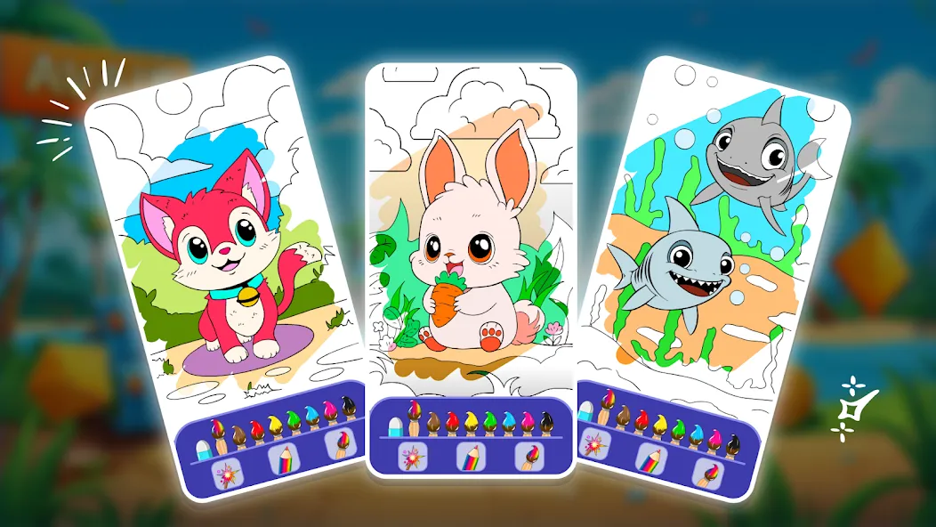 Animal coloring pages [МОД: Деньги, Монеты и Меню MOD] Screenshot 4