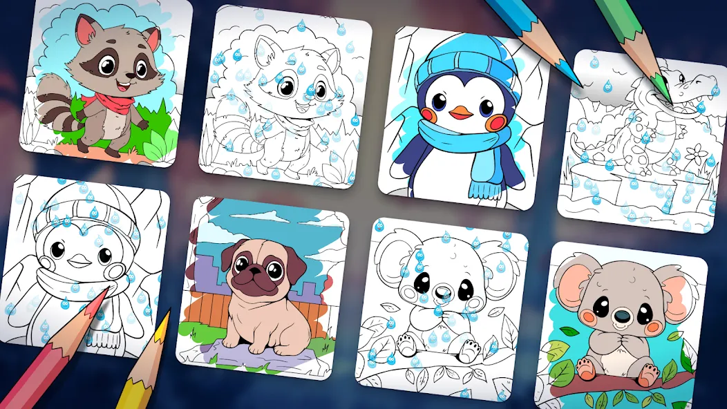Animal coloring pages [МОД: Деньги, Монеты и Меню MOD] Screenshot 5