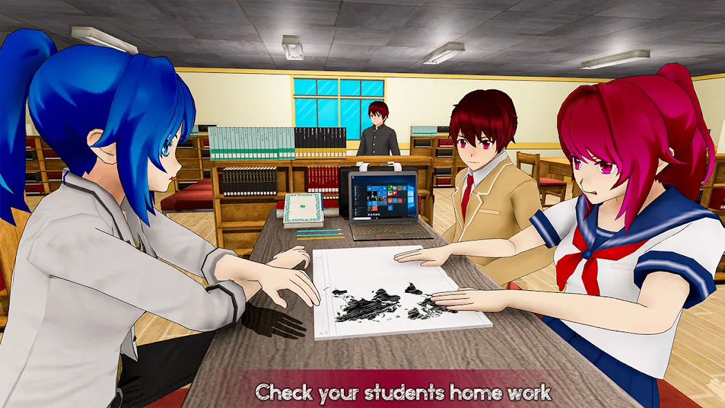 Anime Girl School Teacher 3D [МОД: Меню, Бесконечные монеты и Открытые уровни] Screenshot 5