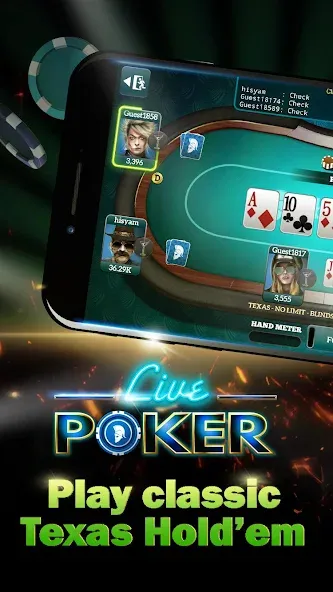 Live Poker Tables–Texas holdem [МОД: Меню, Бесконечные монеты и Открытые уровни] Screenshot 1