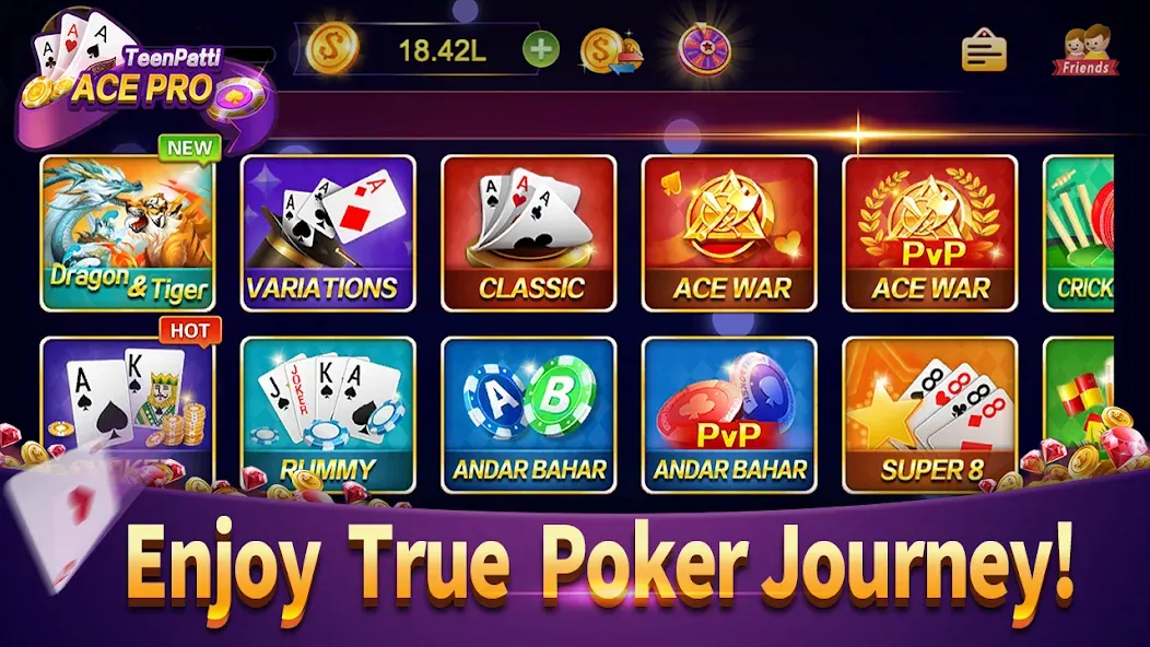 Teenpatti Ace Pro -poker,rummy (Тинпатти Эйс Про) [МОД: Деньги, Монеты и Меню MOD] Screenshot 3