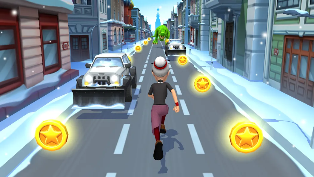 Angry Gran Run - Running Game (Энгри Гран Ран) [МОД: Много монет, Открытые уровни и Мега MOD] Screenshot 1