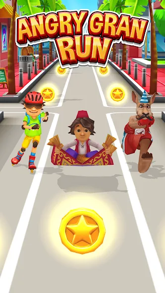 Angry Gran Run - Running Game (Энгри Гран Ран) [МОД: Много монет, Открытые уровни и Мега MOD] Screenshot 4