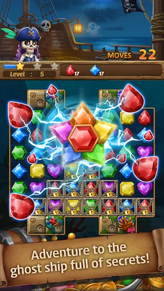 Jewels Ghost Ship: jewel games (Джуэлз Гост Шип) [МОД: Много денег, Монет и Все открыто] Screenshot 5
