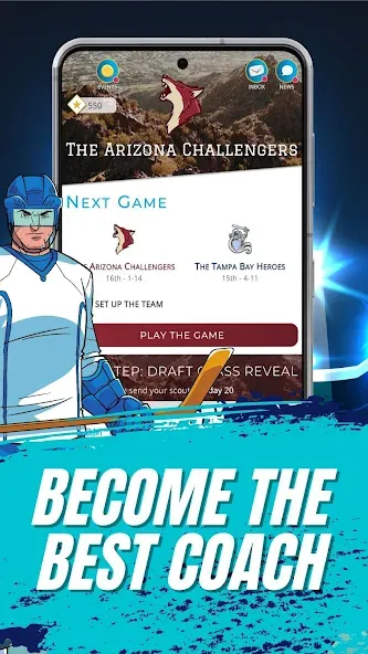 Astonishing Hockey Manager (Астонишинг Хоккей Менеджер) [МОД: Деньги, Монеты и Меню MOD] Screenshot 1
