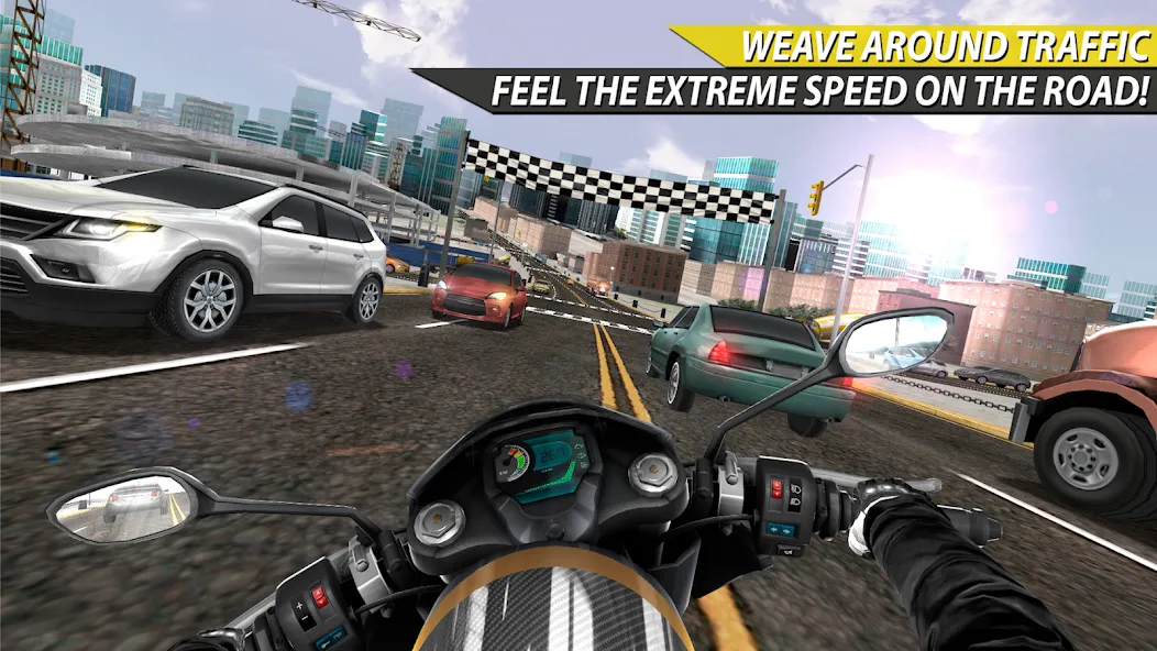 Moto Rider In Traffic (Мото Райдер в Трафике) [МОД: Меню, Бесконечные монеты и Открытые уровни] Screenshot 2